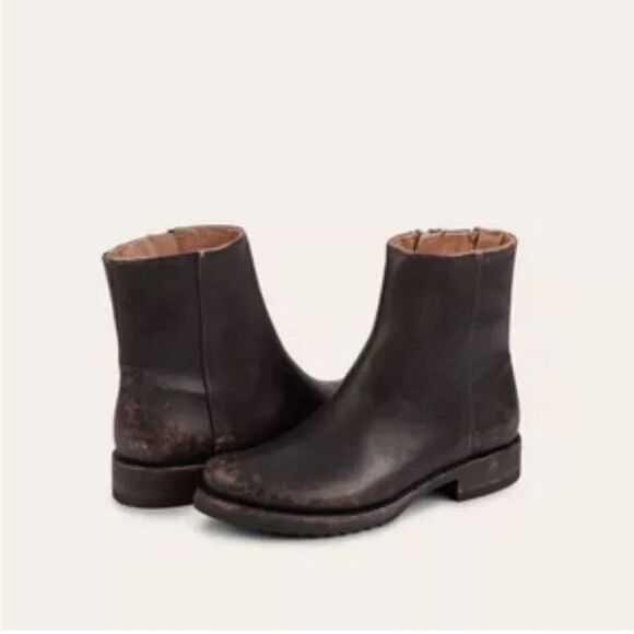 Frye Veronica Inside Zip Boots, Black Distressed Leather 7 $278 - Picture 6 of 8